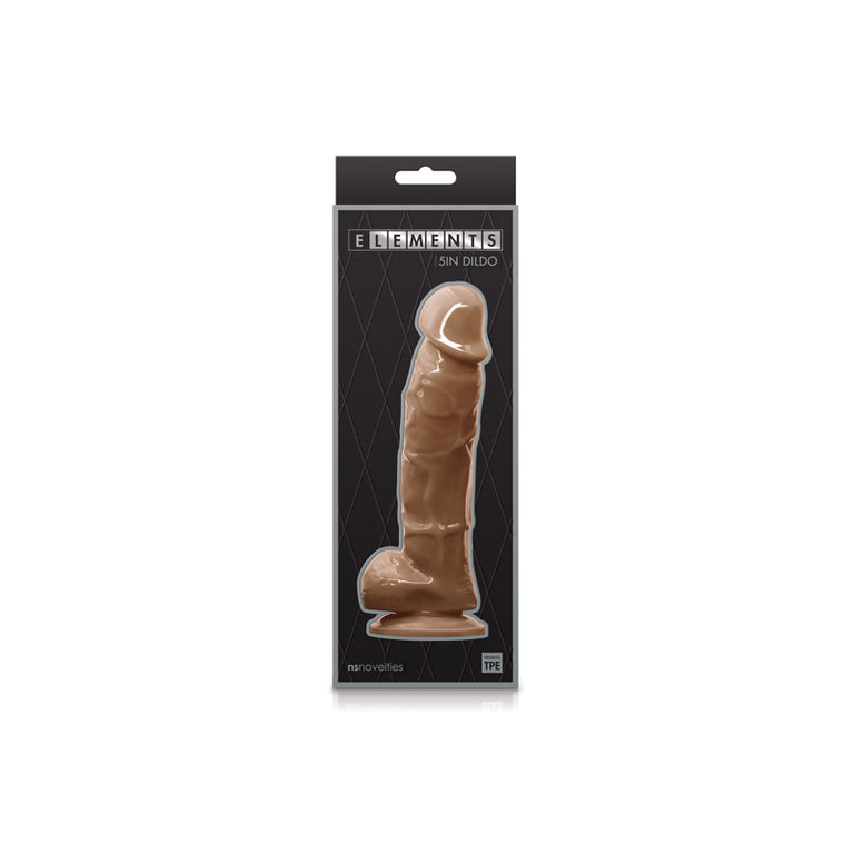 Elements 5 Inch Dildo Brown