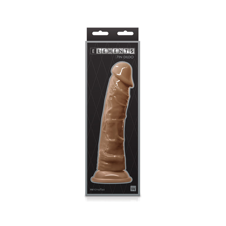 Elements 7 Inch Dildo Brown