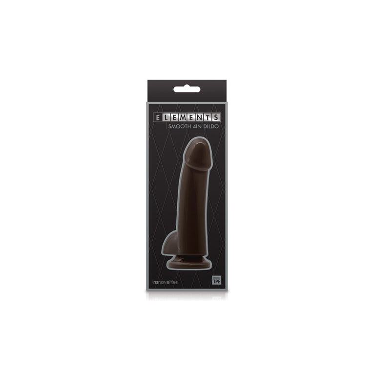 Elements Smooth 4 Inch Dildo Black