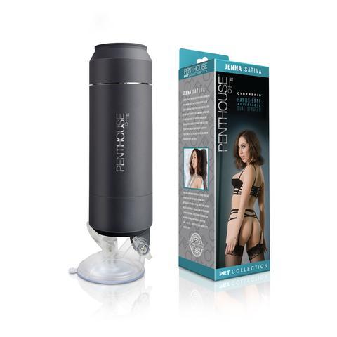 Penthouse Pet CyberSkin Hands-Free Adjustable Dual Stroker, Jenna Sativa