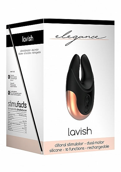 Elegance Dual Motor Clitoral Stimulator Lavish Black