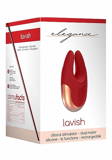 Elegance Dual Motor Clitoral Stimulator Lavish Red