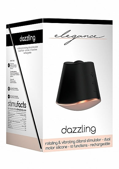 Elegance Rotating and Vibrating Clitoral Stimulator Dazzling Black