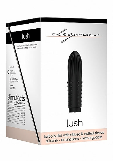 Elegance Turbo Rechargeable Bullet Lush Black