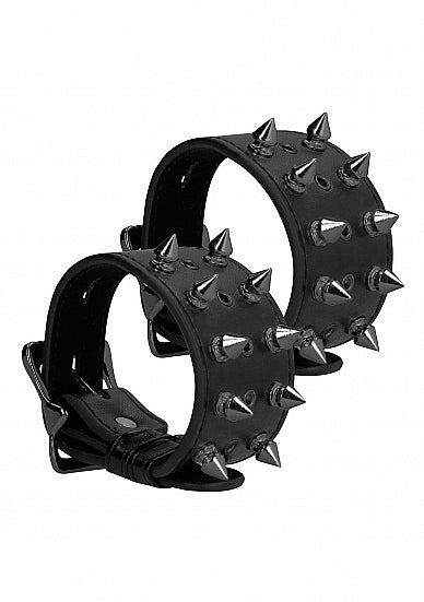 Skulls and Bones Handcuffs with Spikes Black