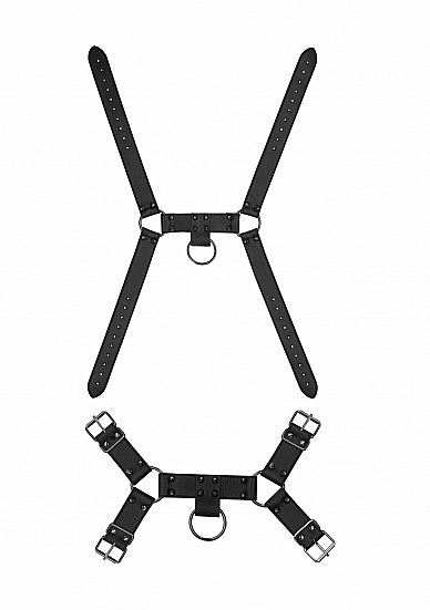 Skulls and Bones Male Harness with Spikes Black