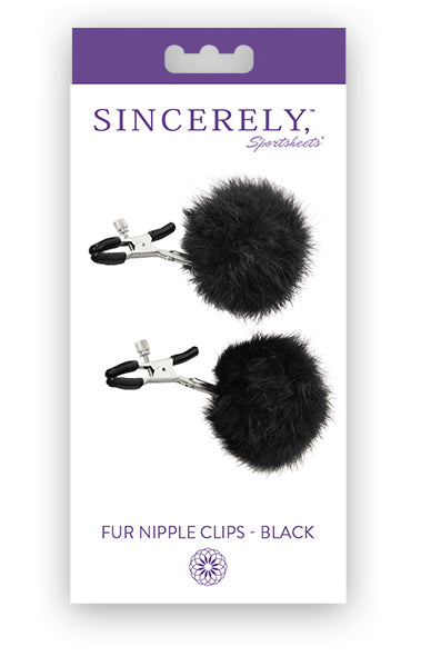 Sincerely Fur Nipple Clips-Black
