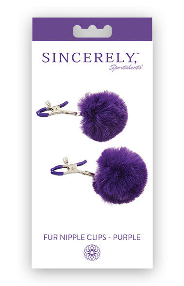 Sincerely Fur Nipple Clips-Purple