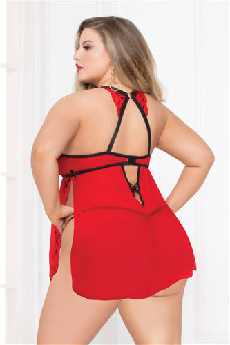 Endless Love Babydoll Set 10918X Red 1X/2X