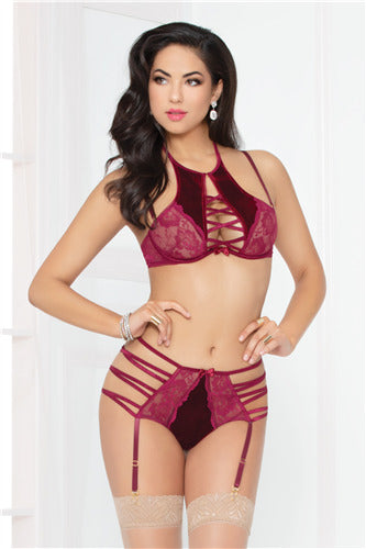 Smooth Like Velvet Bra Set 10945 Wine XL (H)