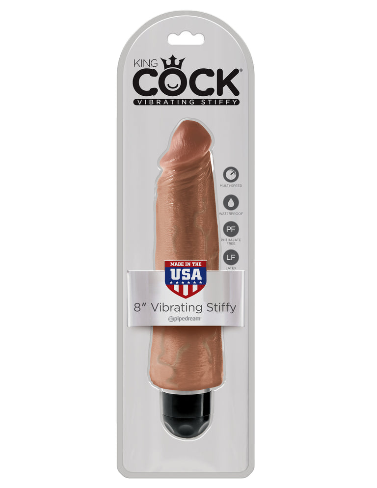 King Cock  8 in. Vibrating Stiffy  Tan