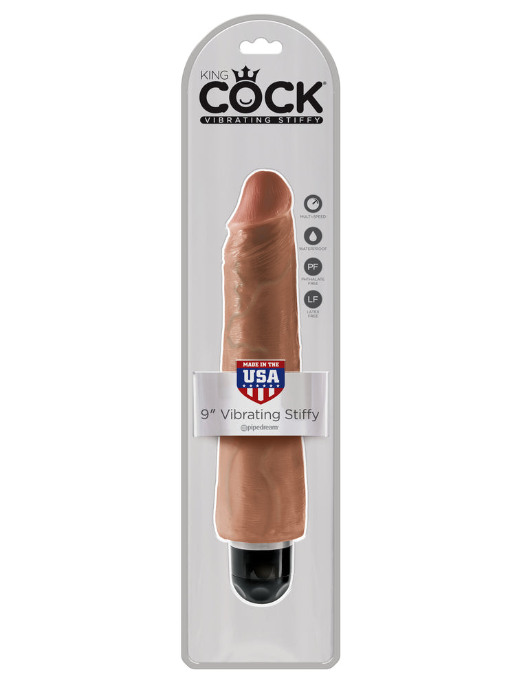 King Cock  9 in. Vibrating Stiffy  Tan