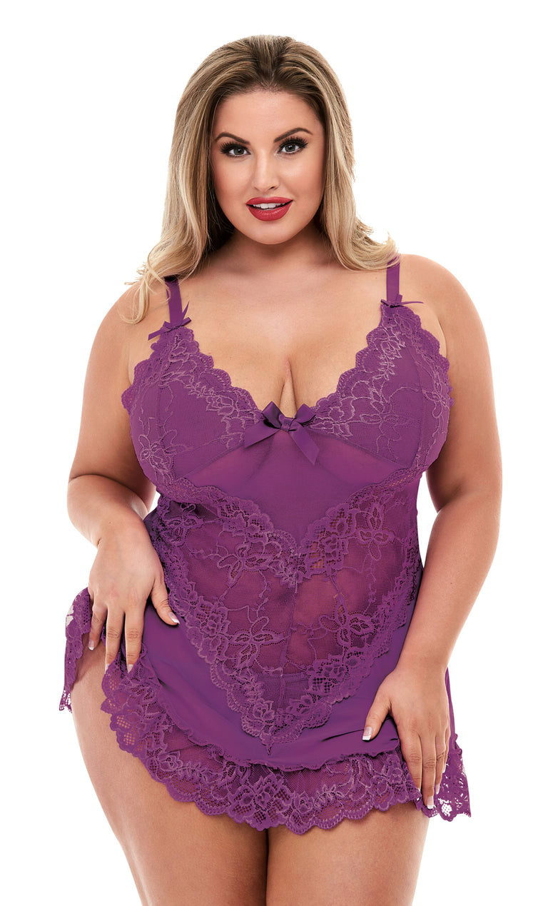 Mini Lace Chemise 3171 Purple Queen