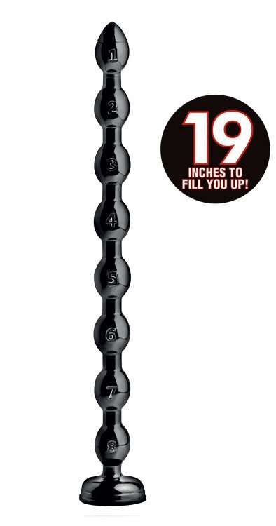 Hosed 19 Inch Beaded Anal Snake 1.5 Inch Diameter 