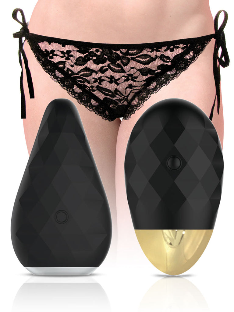 Playful Diamonds The Lady - Rechargeable Panty Vibrator Blk