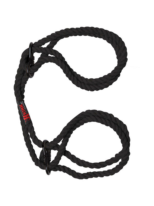 Kink- Hogtied - Bind and Tie 6mm Hemp Wrist or Ankle Cuffs Black