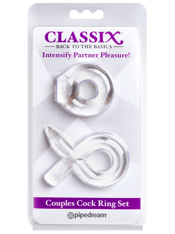 Classix Couples Cock Ring Set Clear