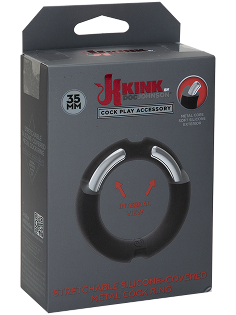 KINK BY DOC JOHNSON HYBRID SILICONE COVERED METAL COCKRING