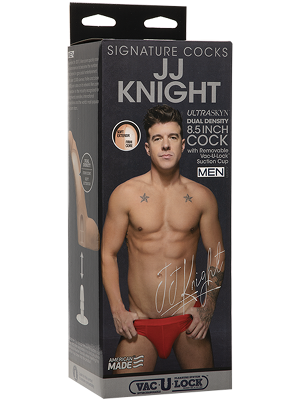 Signature Cocks JJ Knight 8.5 inch ULTRASKYN Cock with Removable Vac-U-Lock Suction Cup Vanilla
