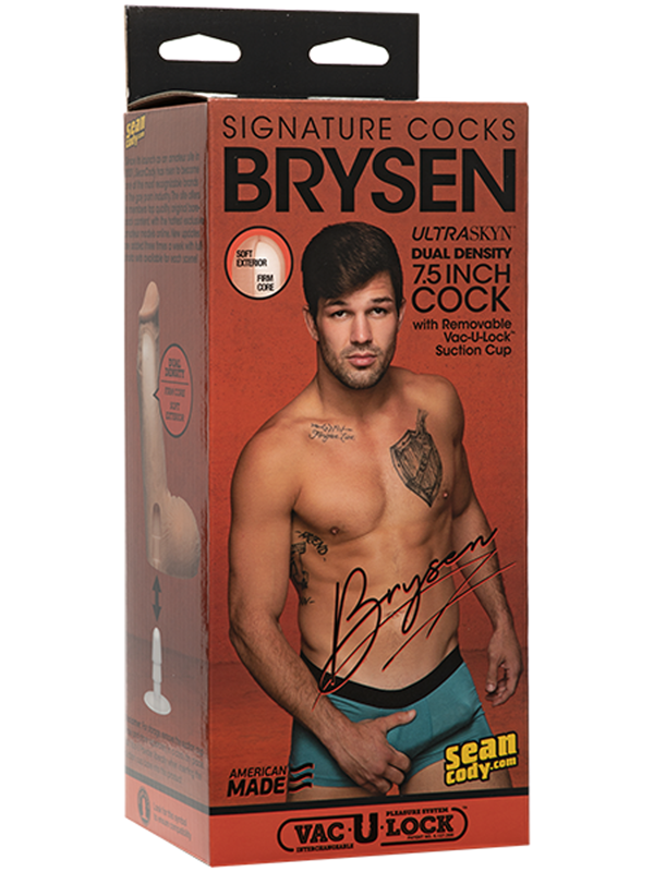 Signature Cocks Brysen 7.5 Inch ULTRASKYN Cock with Removable Vac-U-Lock Suction Cup Vanilla