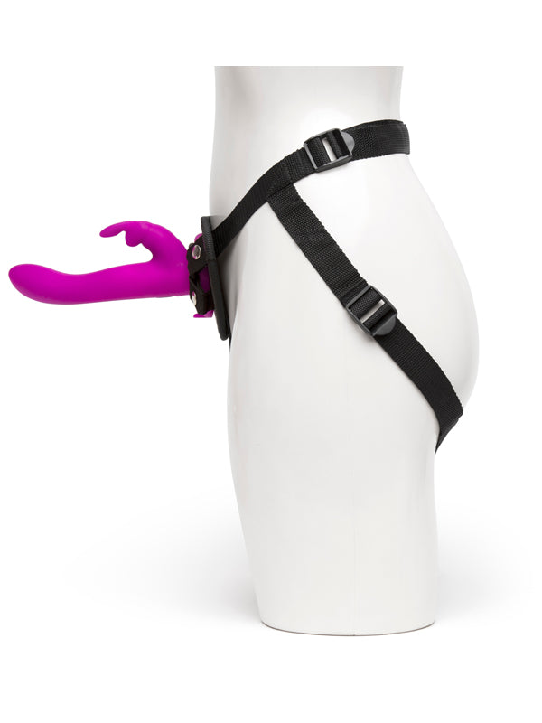 Happy Rabbit Vibrating Strap On Harness Set Purple