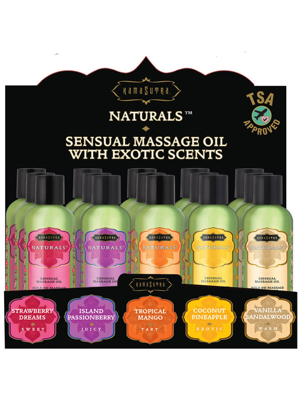 Kama Sutra Naturals Massage Oil 2 Fl Oz Prepack 3 Each Of 5 Skus