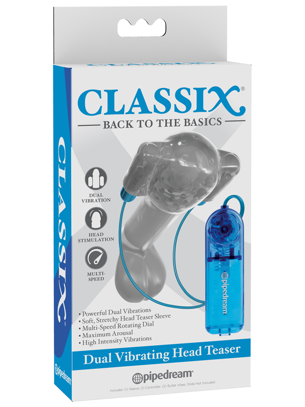 Classix Dual Vibrating Head Teaser Blue/Clear