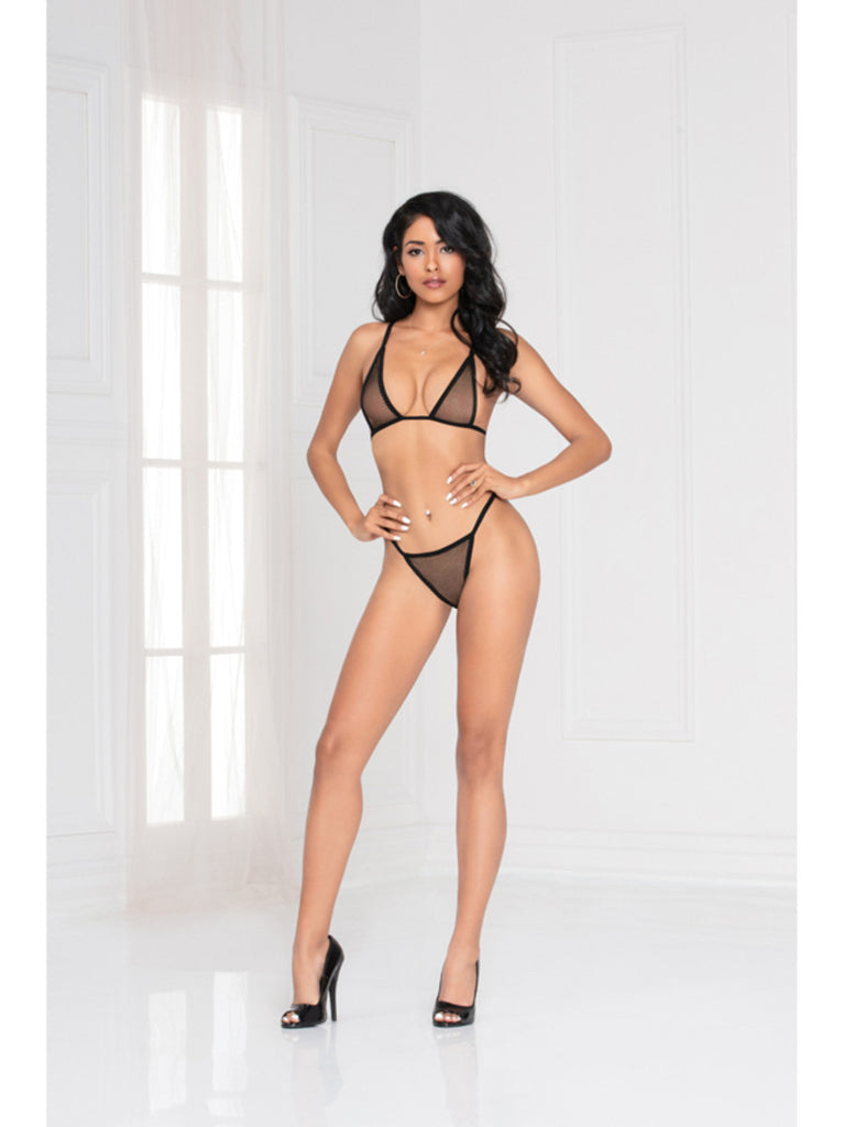 FISHNET FEVER BRA SET 11119P BLACK O/S