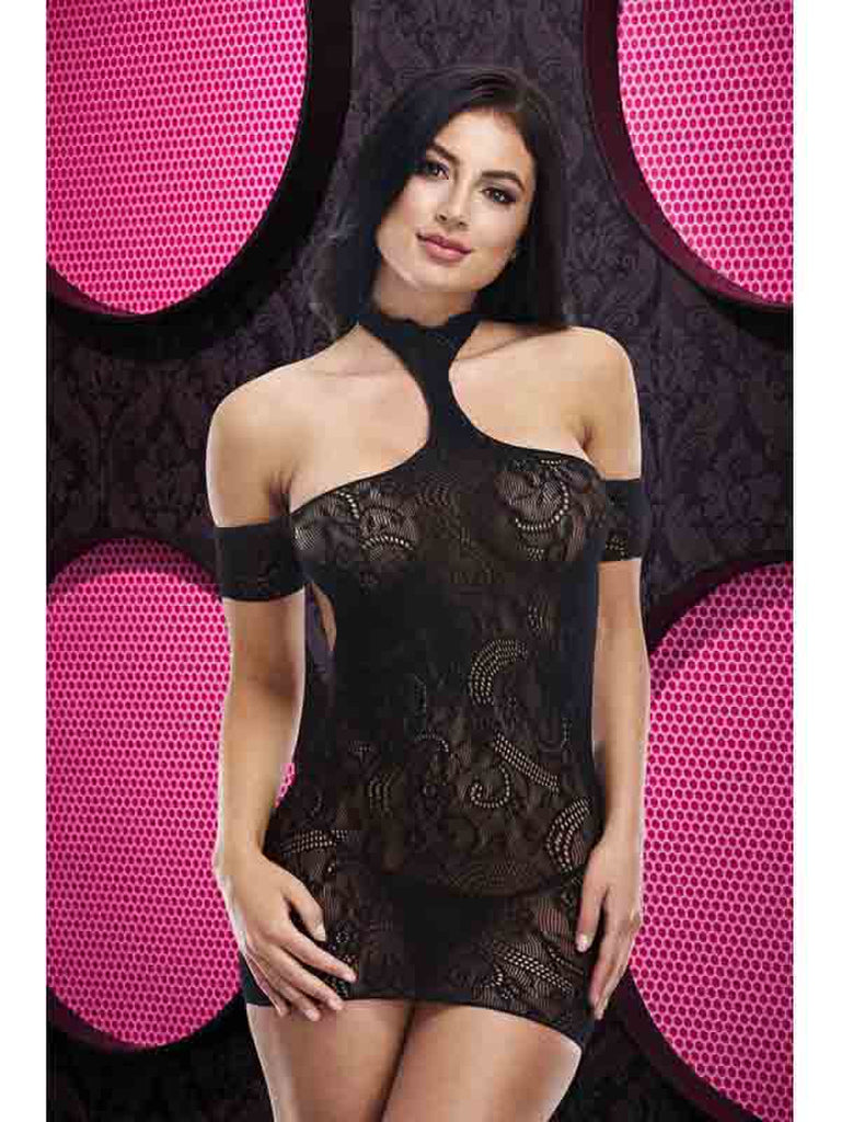 CUT OUT LACE MINI DRESS LC-75