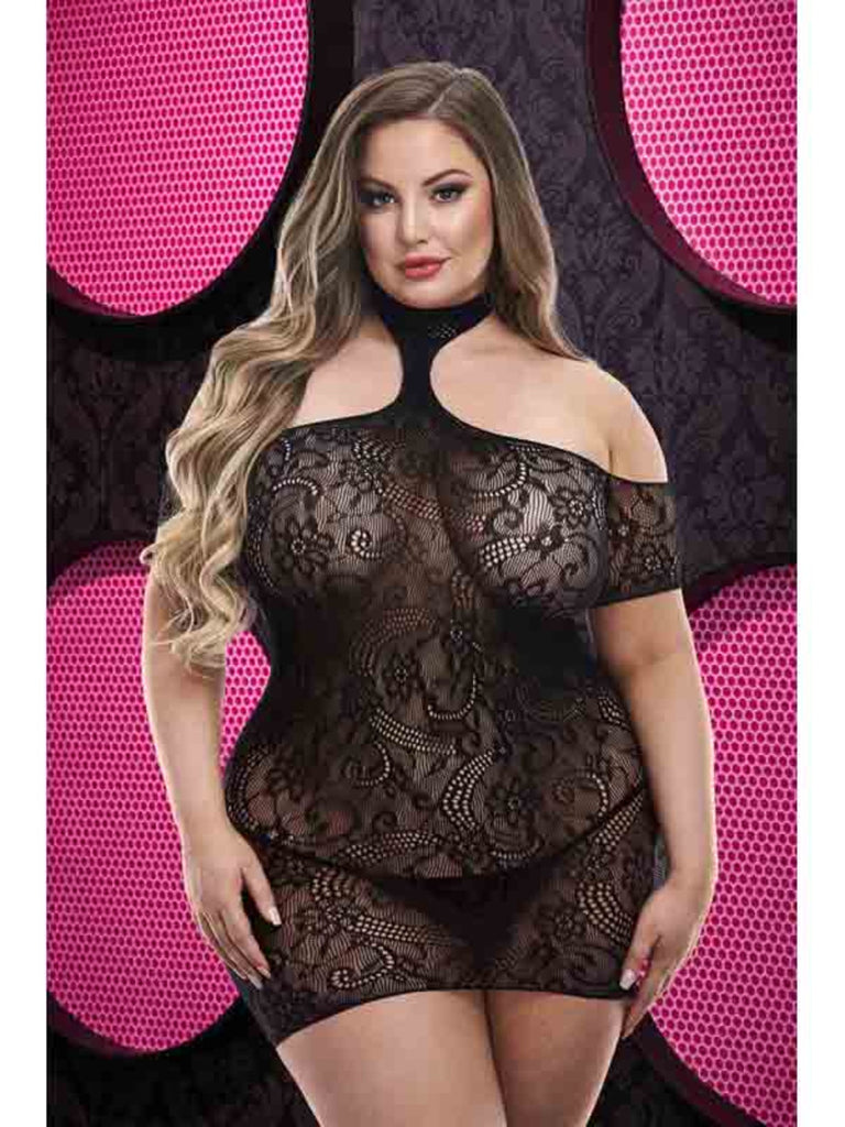 CUT OUT LACE MINI DRESS LC-75