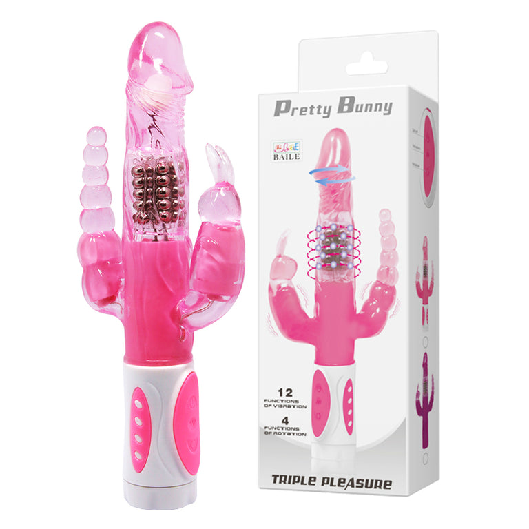 Triple Rabbit Stimulators - 12 Functions vibration 4 Functions rotation