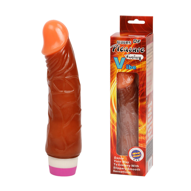 REALISTIC VIBRATING DONG 7" BROWN