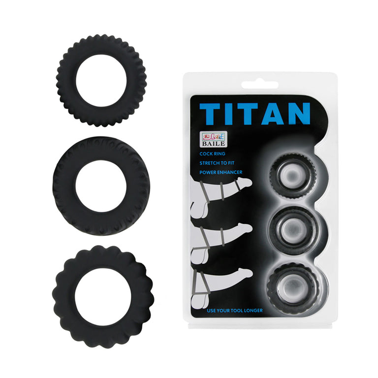 TITAN TYRE COCK RINGS - 3 SET