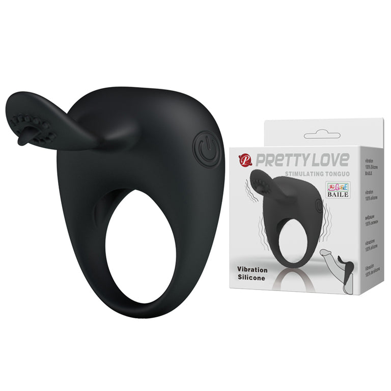 SILICONE VIBRATING COCK RING TONGUO