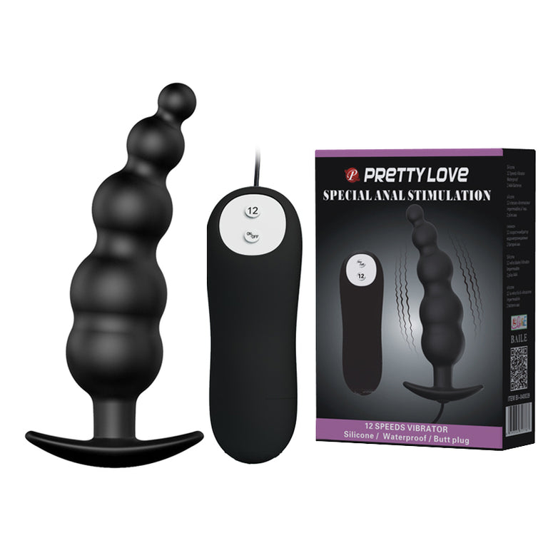 12-SPEED VIBRATING SILICONE PUTT PLUG 2