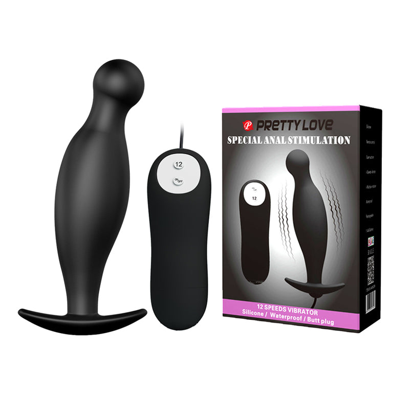 12-SPEED VIBRATING SILICONE BUTT PLUG