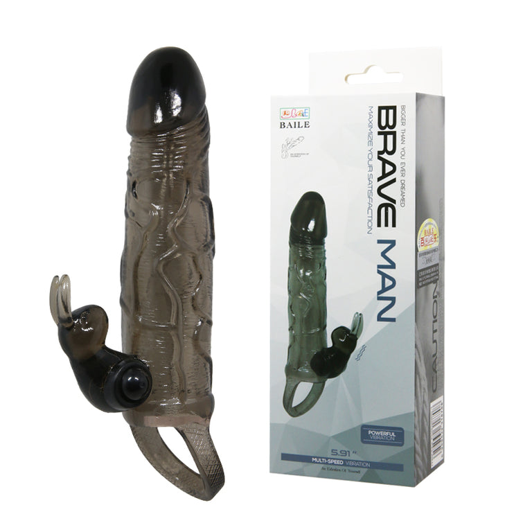 BRAVE MAN COCK SLEEVE WITH VIBRATING RABBIT