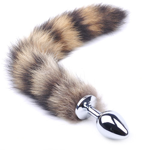 Medium Metallic Anal Plug with Tail