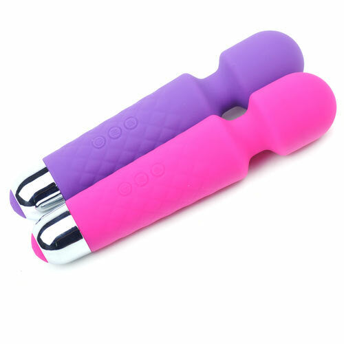 18-Speed Strong Vibrating Rechargeable Wand Massager Purple
