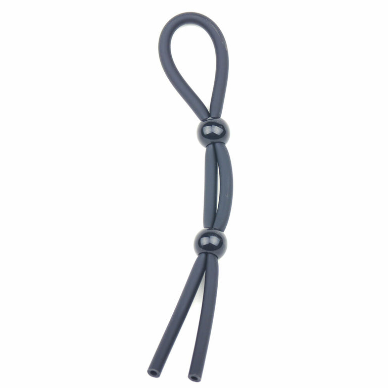 Adjustable Dual Cock Ring Black