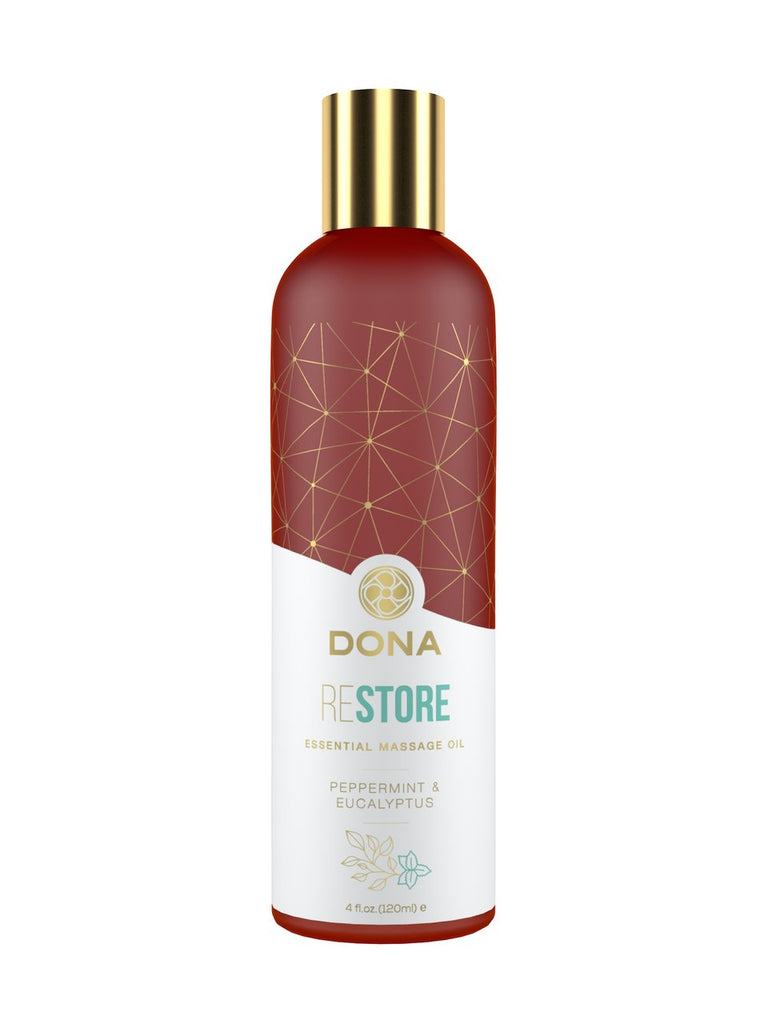 DONA Essential Massage Oil - Restore - Peppermint & Eucalyptus - Massage 4 floz / 120 ml