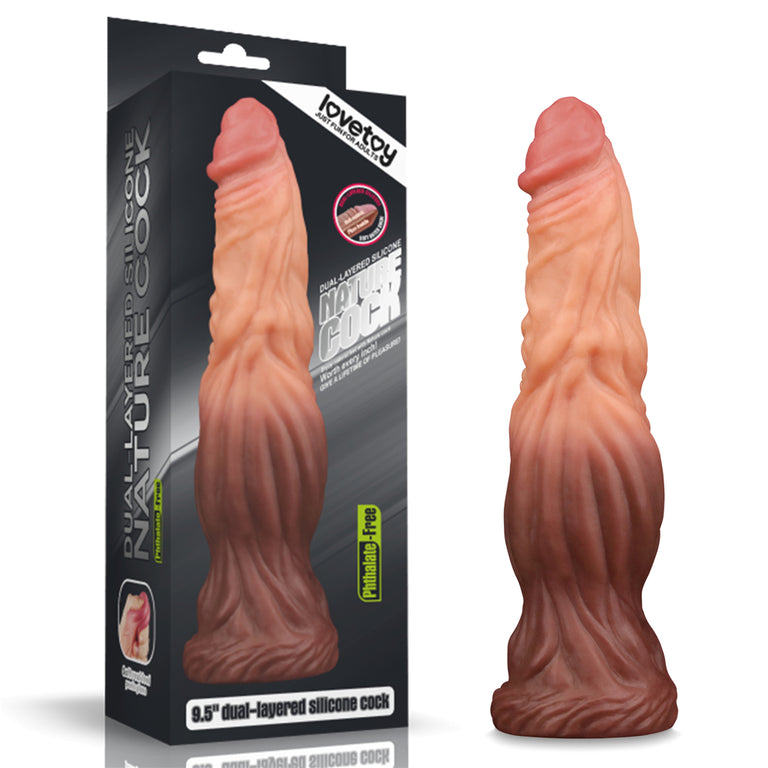 9.5'' Dual layered Platinum Silicone Dragon Dildo