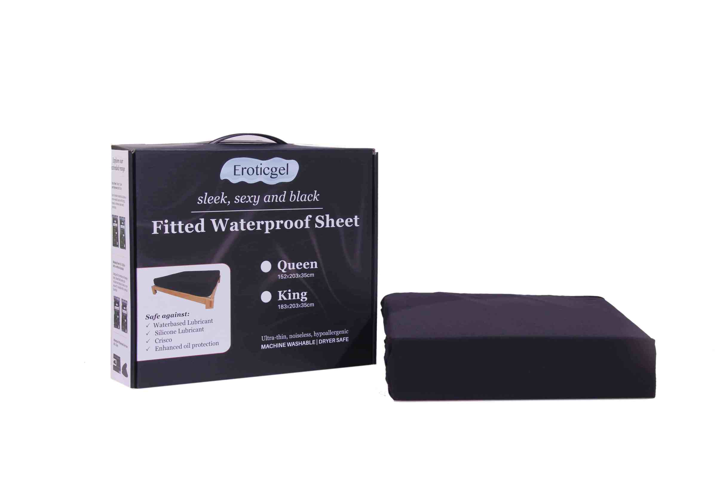 KING sized Black Waterproof Fitted Sheet as Mattress Protector or Nuru  Massage