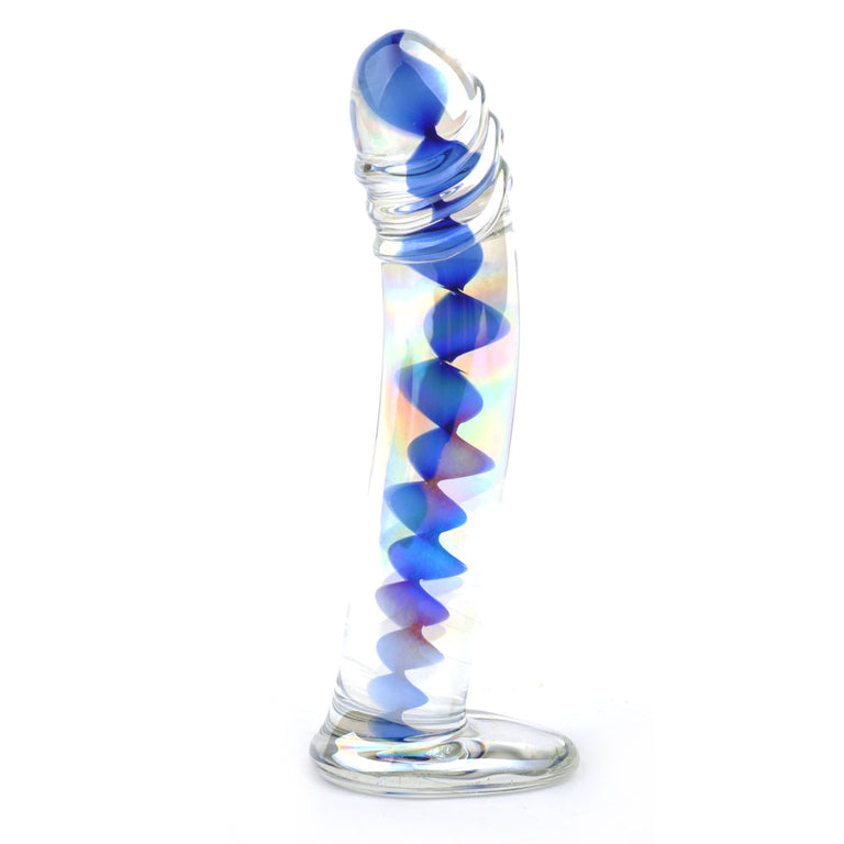 Blue Glass 6" Dildo