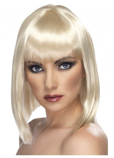 Short Blonde Blunt Glam Wig