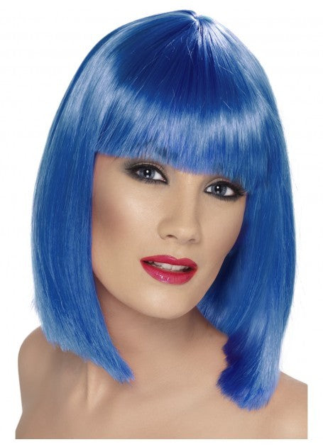 Short Blue Blunt Glam Wig
