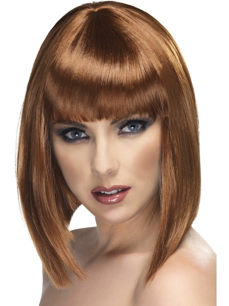 Short Brown Blunt Glam Wig