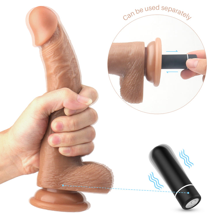 Silicone Realistic Dildo 7" With 9 Functions